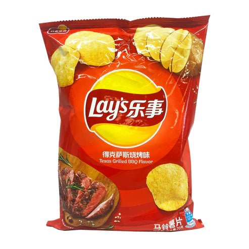 Lay's Potato Chips Texas Grilled BBQ Flavor "China" 70g