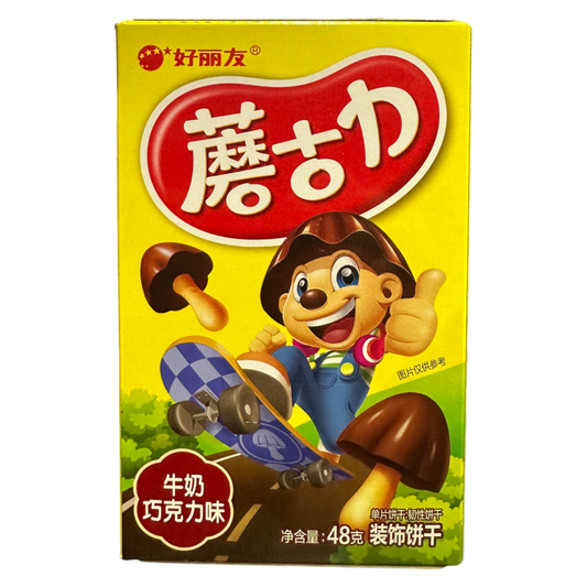 Orion Mushroom Shaped Biscuit Milk Chocolate flavor "China" 48g